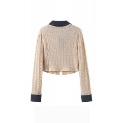 Beige Winter Coat For Women And Short Blue Clother S-2XL 