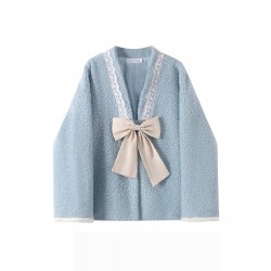 Blue Winter Coat For Women And Short Biege Clother S-XL 