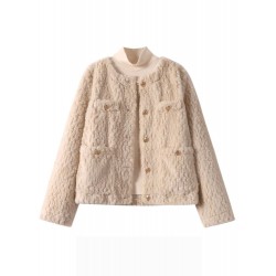 Tweed Jacket For Womens Brown Warm Coat L XL XXL XXXL 