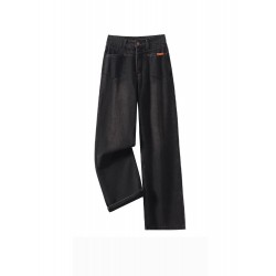 Winter High-Waisted Jeans Pants Deep Blue Trousers For Women S L XL XXL XXXL 