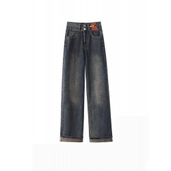 Womens High-Waisted Full Length Jeans Light Blue Pants S L XL XXL 