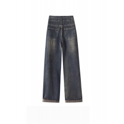 Womens High-Waisted Full Length Jeans Light Blue Pants S L XL XXL 