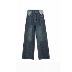 Womens Winter High-Waisted Jeans Pants Light Blue Trousers S L XL 