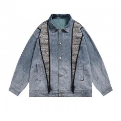 Mens Vintage Casual Street Style Jacket Clothing Brown Casual Washed Lapel Loose Coats