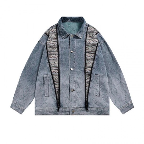 Mens Vintage Casual Street Style Jacket Clothing Brown Casual Washed Lapel Loose Coats