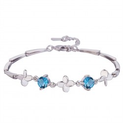 Fashion Blue Silver Bracelets For Women Jewelry