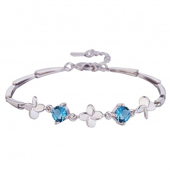 Fashion Blue Silver Bracelets For Women Jewelry