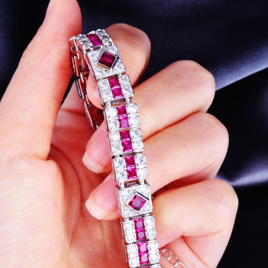Gift Jewelry Silver Red Bracelets For Womens