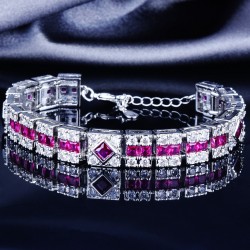 Gift Jewelry Silver Red Bracelets For Womens