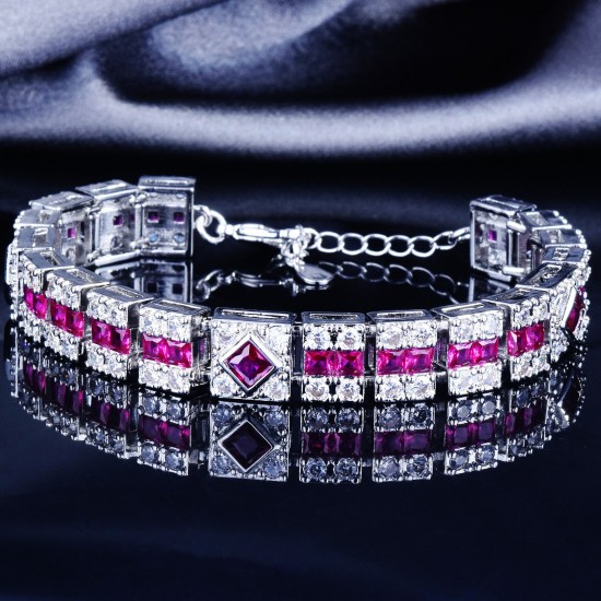Gift Jewelry Silver Red Bracelets For Womens