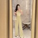 Casual Fashion Suit Top Wide Leg Pants Two Piece Set