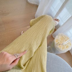 Casual Fashion Suit Top Wide Leg Pants Two Piece Set