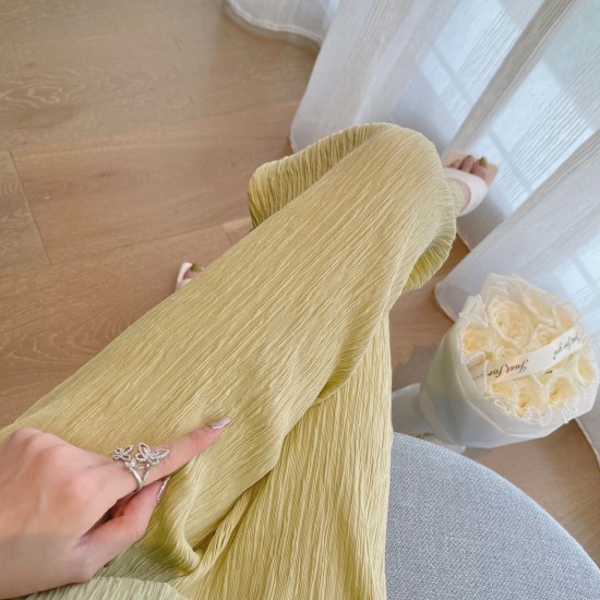Casual Fashion Suit Top Wide Leg Pants Two Piece Set