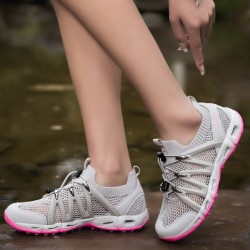 Best breathable Mens And Women Grey Pink Hiking Shoes