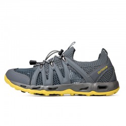 Best breathable Mens And Women Grey Yellow Hiking Shoes
