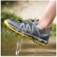 Best breathable Mens And Women Grey Yellow Hiking Shoes