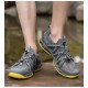 Best breathable Mens And Women Grey Yellow Hiking Shoes