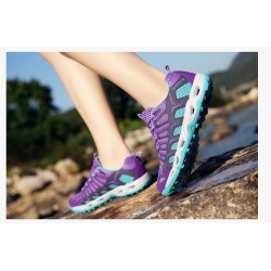 Best breathable Mens And Women Purple Ltblue Hiking Footwear 