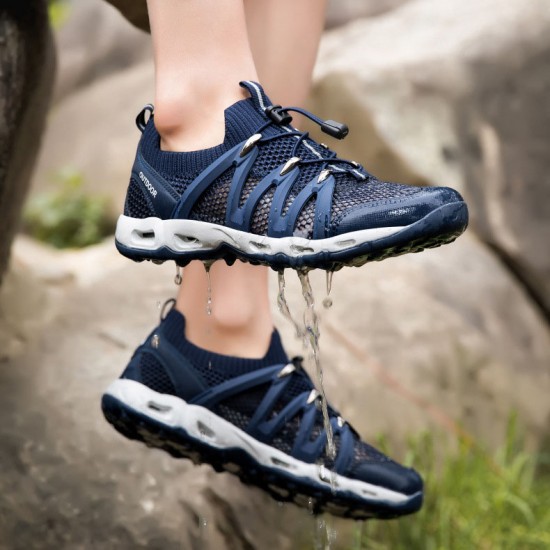Best breathable Mens Deep Blue Black Hiking Shoes