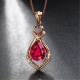 Jewelry Gold Pendant Gift For Women Red Necklace