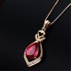 Jewelry Gold Pendant Gift For Women Red Necklace