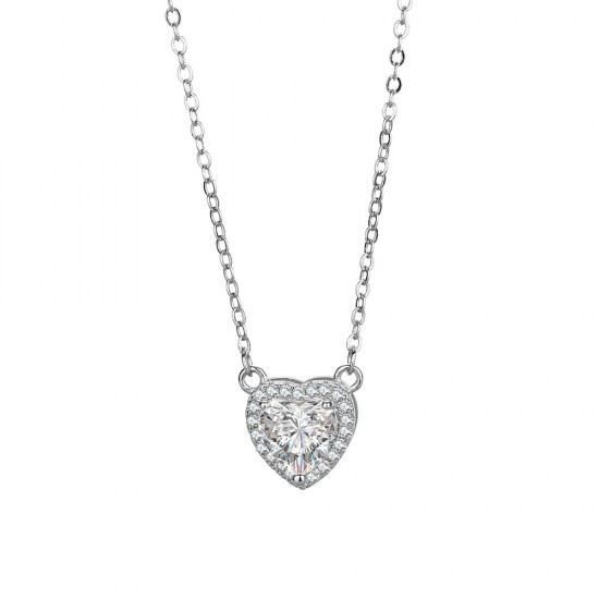 Jewelry Heart Silver Necklace Gift For Women