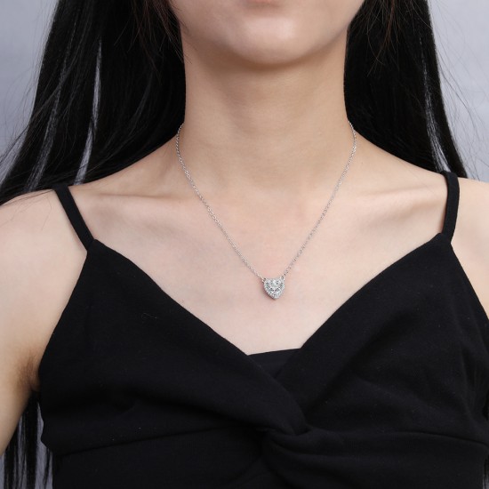 Jewelry Heart Silver Necklace Gift For Women