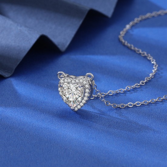 Jewelry Heart Silver Necklace Gift For Women