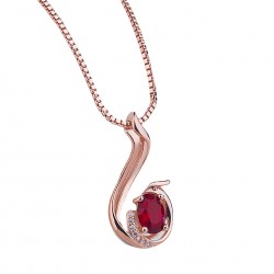 Jewelry Rose Gold Pendant Gift For Women Red Necklace