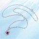 Jewelry Rose Gold Pendant Gift For Women Red Necklace