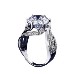 Gift Jewelry Girlfriend Silver Rings For Women 3 carat diamond