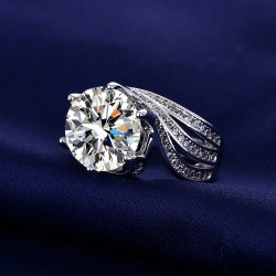 Gift Jewelry Girlfriend Silver Rings For Women 3 carat diamond