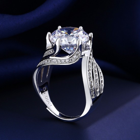Gift Jewelry Girlfriend Silver Rings For Women 3 carat diamond
