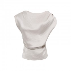 Satin Off-Shoulder Waist Sleeveless Shirt For Women