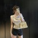 Satin Off-Shoulder Waist Sleeveless Shirt For Women