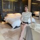 Satin Off-Shoulder Waist Sleeveless Shirt For Women