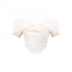 Sexy one-shoulder satin cropped off-the-shoulder top