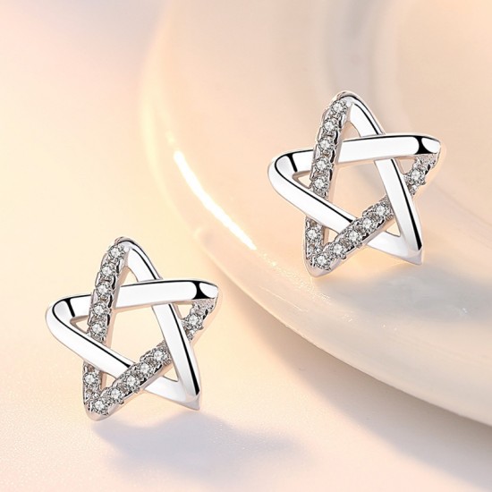 Fashion Silver Star Earring For Women Jewelry